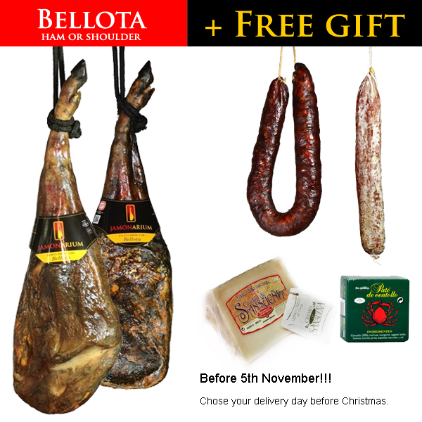 gift free with spanish ham pata negra bellota iberico