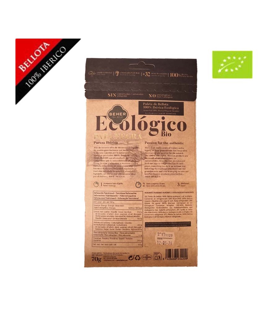 Vorderschinken Bellota iberische (Salamanca), 100% iberische Rasse - Pata Negra geschnitten 100 g