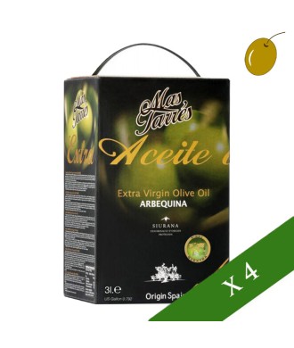 CAIXA x4 --- Mas Tarrés Arbequina 3l, Oli Oliva Verge Extra, DO Siurana