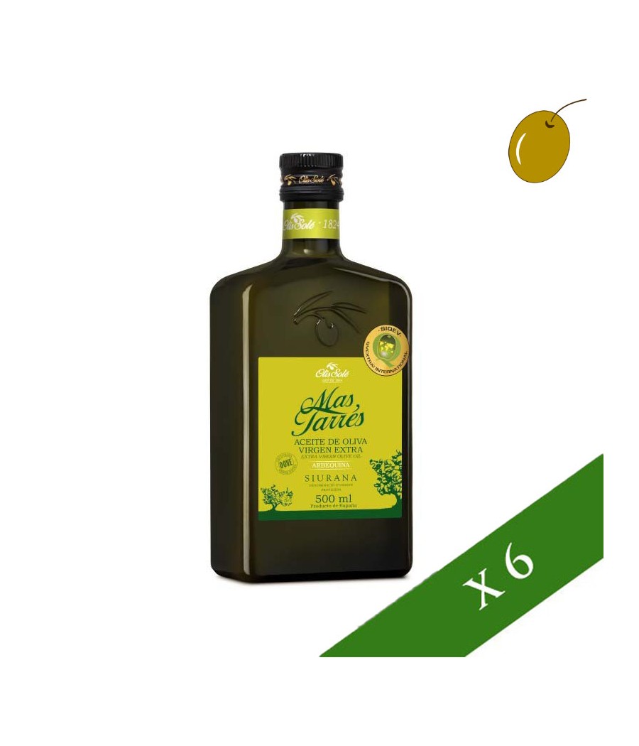 BOX x6 --- Mas Tarrés Arbequina 500ml, Natives Olivenöl Extra, g.U. von Siurana