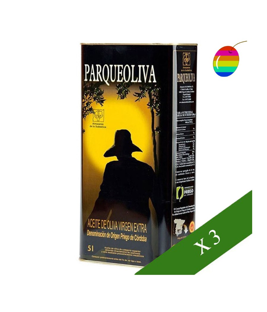 PACK 3 x Parqueoliva Coupage 5l, Aceite de Oliva Virgen Extra, D.O. Priego de Córdoba