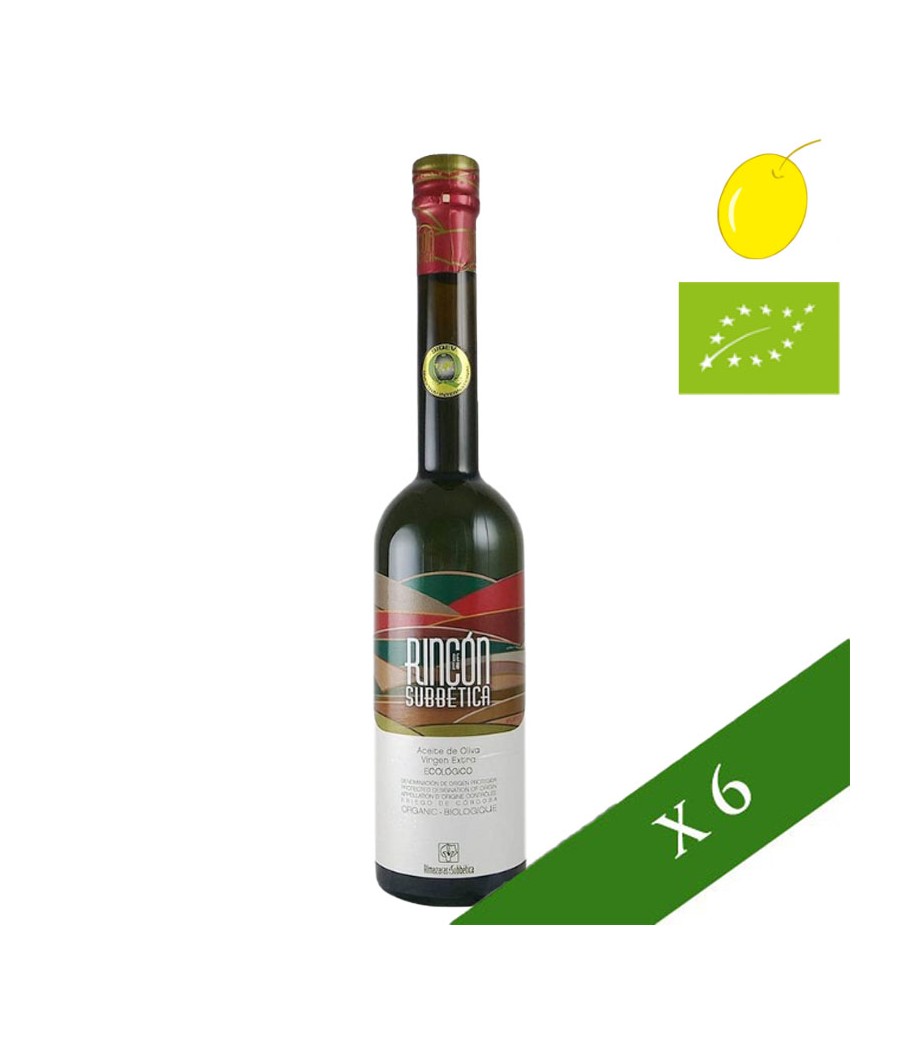 BOITE x6 --- Rincón de la Subbética Hojiblanca bio 500ml, Huile d'Olive Extra Vierge, A.O. Priego de Córdoba