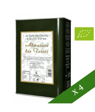 BOX x4 --- Almazara Las Torres 3l, Organic Extra Virgin Olive Oil