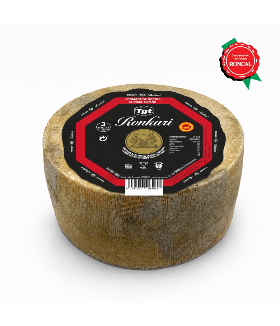 Fromage de Lait cru de brebis Ronkari, D.O. Roncal - ENTIER