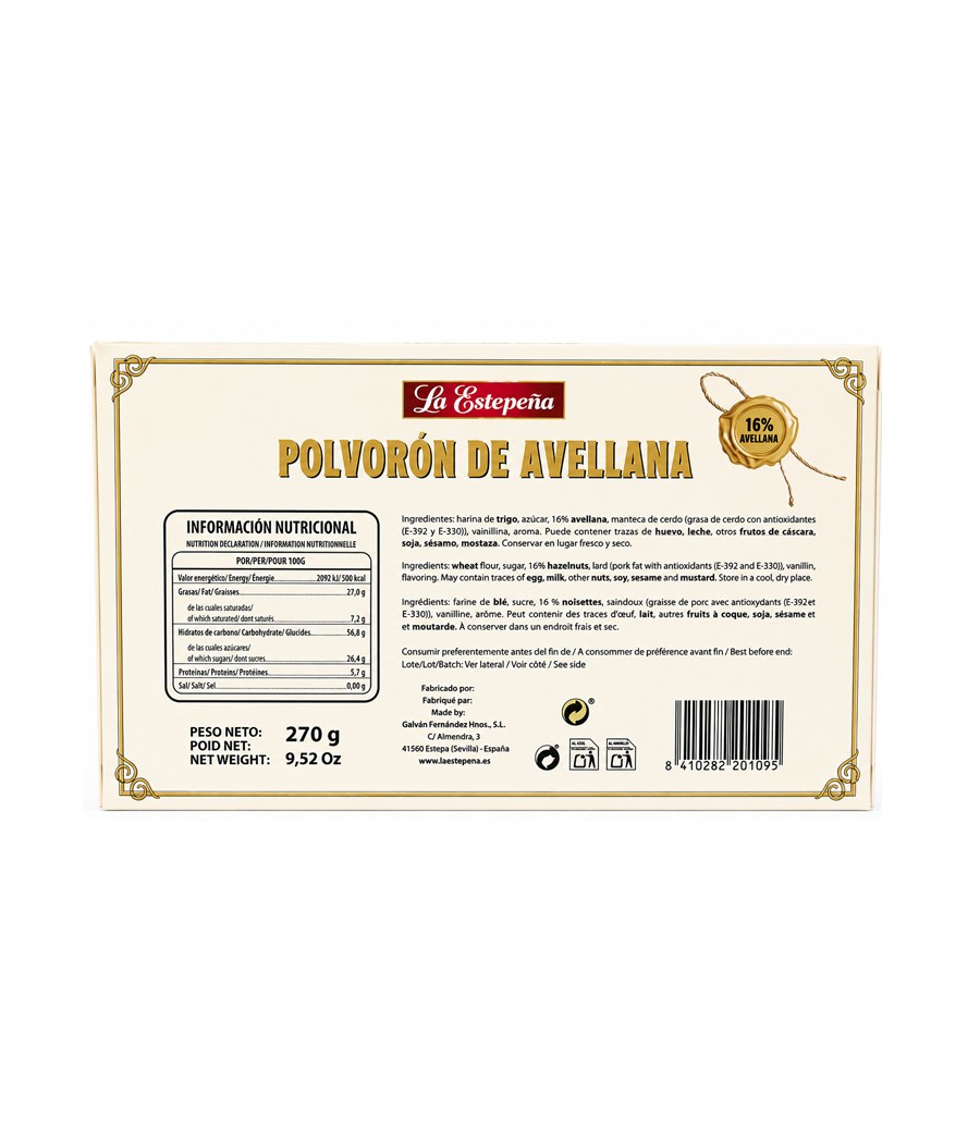 Polvoró d'Avellana L'Estepeña (270 g)