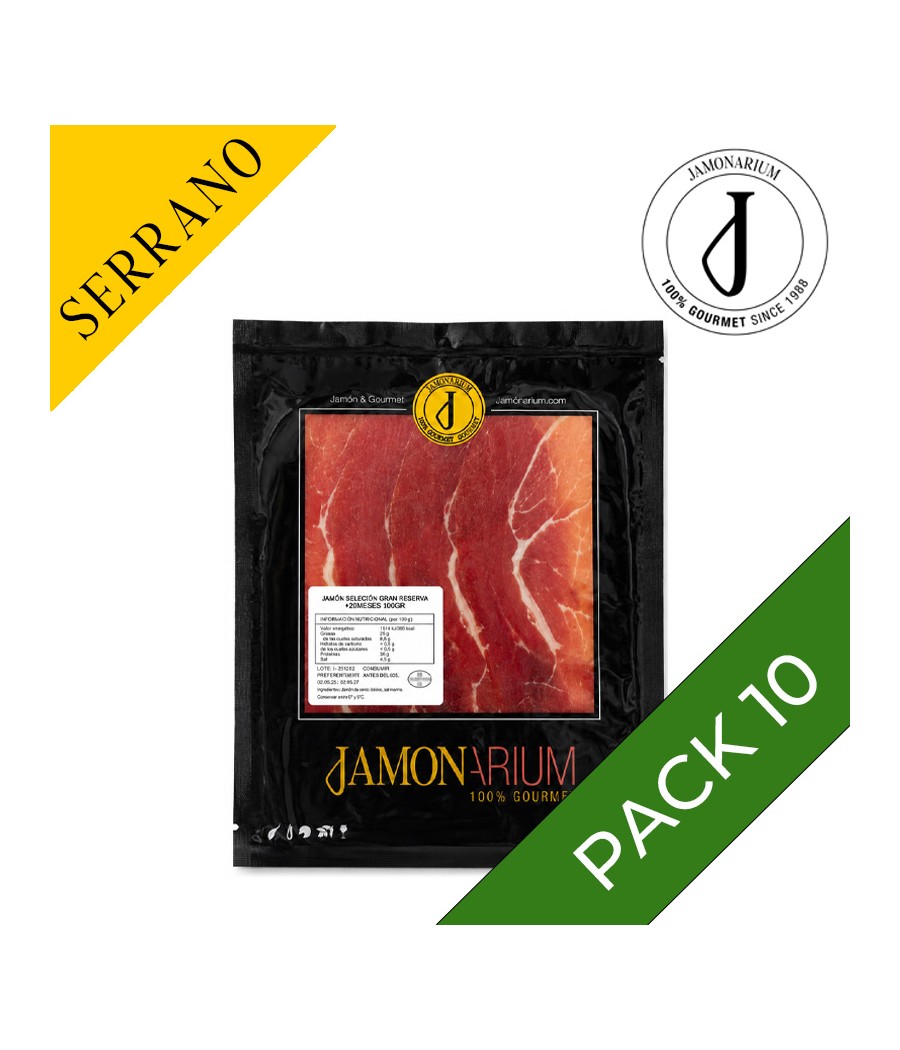 PACK 10 - Jamón Gran Reserva Selección, +20 meses cortado 100g