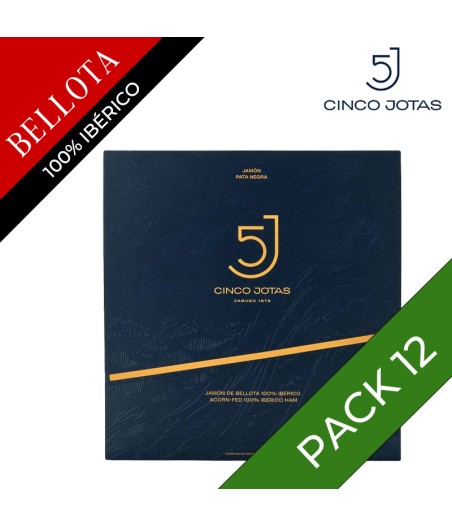 PACK x12 - Prosciutto di Bellota 100% iberico Cinco Jotas (5J) di Jabugo tagliato tradizionalmente 80g