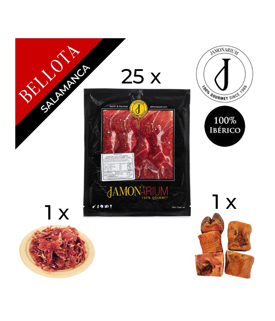 Bellota Iberico Ham (Guijuelo, Salamanca), 100% iberian breed - Pata Negra WHOLE sliced