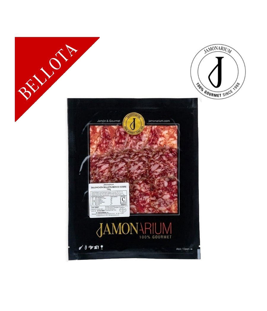 Llonganissa ibèrica de gla "bellota" tallada (100gr) i envassada al buit