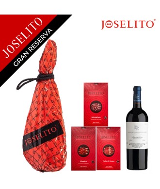 Lote Paleta Joselito Gran Reserva + Lomo-Chorizo-Salchichón Joselito + Vino