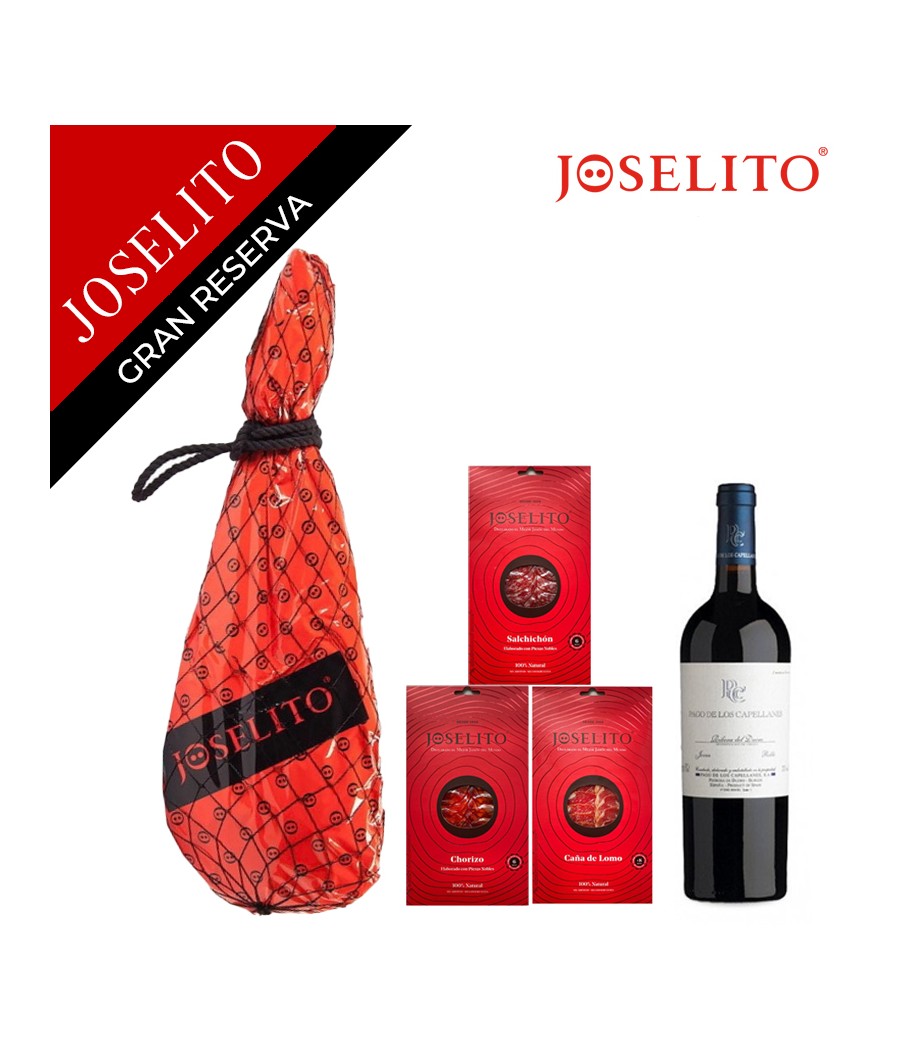 Lote Paleta Joselito Gran Reserva + Lomo-Chorizo-Salchichón Joselito + Vino