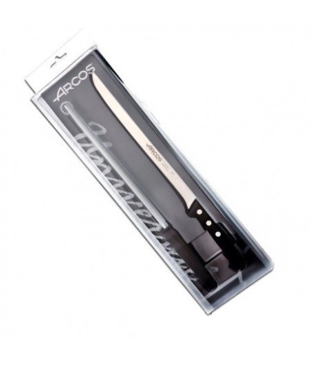 Pack &quot;universal&quot; cuchillo jamonero y afilador (chaira) Arcos