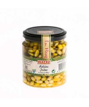 Fried Small Beans, "Mini Baby" of La Rioja - Marzo in glass jar 220 grs