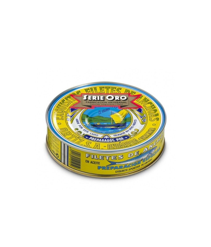 Anchoas Ortiz en aceite de oliva 450g Serie Oro 67-75 Udes