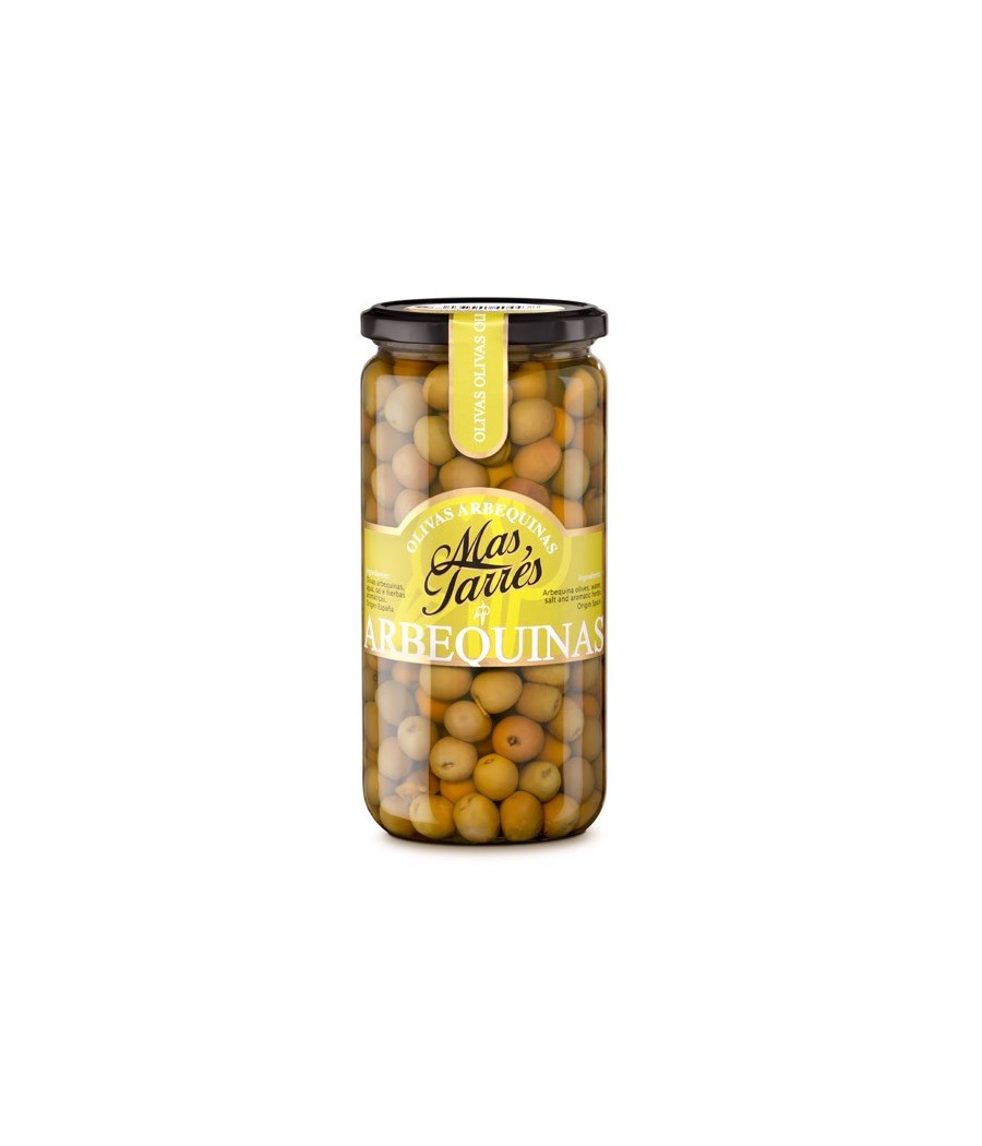 Green olives Mas Tarrès, Arbequina variety (450gr) Green olives Mas Tarrès, Arbequina variety (450gr)