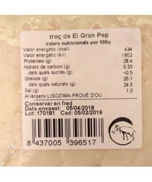 Fromage de chèvre à maturation longue El Gran Pep, Sant Gil Albió PORTION