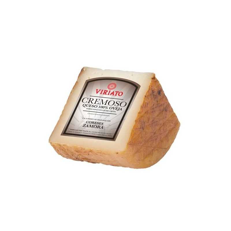 Cured semi-dry cheese Viriato Cremoso with raw sheep milk - 1/4 in box
