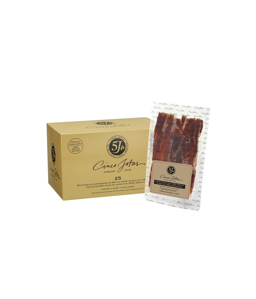 Cinco Jotas (5J) Jabugo Ham 100% Iberico bellota Pata Negra - PACK SLICED 25 bags Cinco Jotas (5J) Jabugo Ham 100% Iberico bellota Pata Negra - PACK SLICED 25 bags