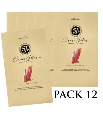 PACKS 12 sachets Épaule Bellota 100% Ibèrique Cinco Jotas (5J) de Jabugo tranchée à la main 80g