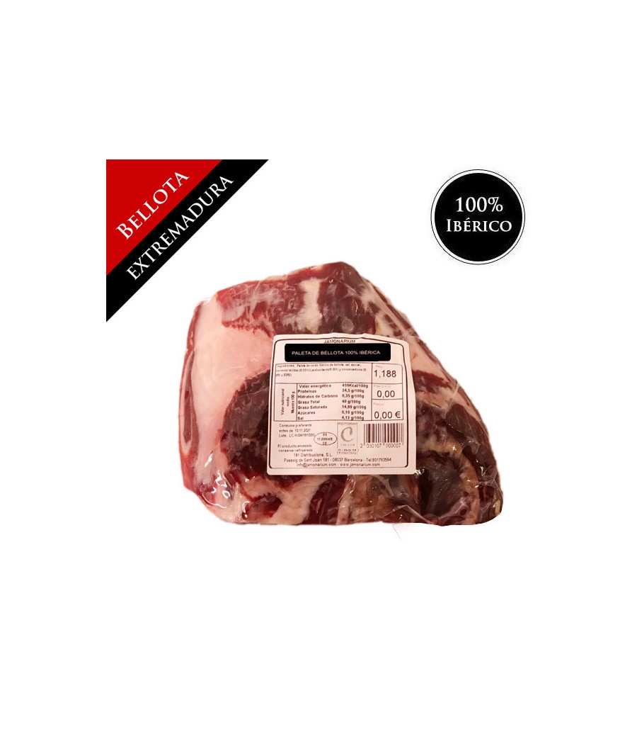 Ibérico Bellota Shoulder (Extremadura), 100% Iberian Breed - Pata Negra - BONELESS - Caña