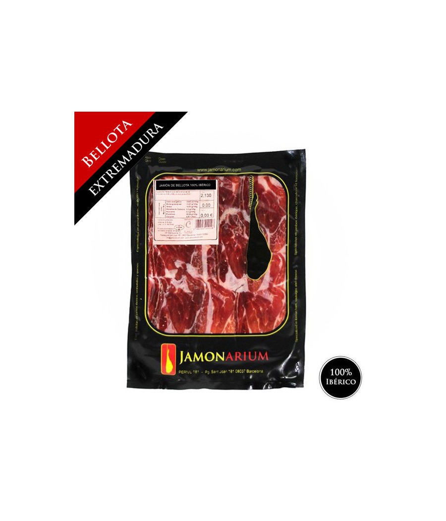 Jamón de Bellota 100% Ibérico (Extremadura) - Pata Negra cortado 100g