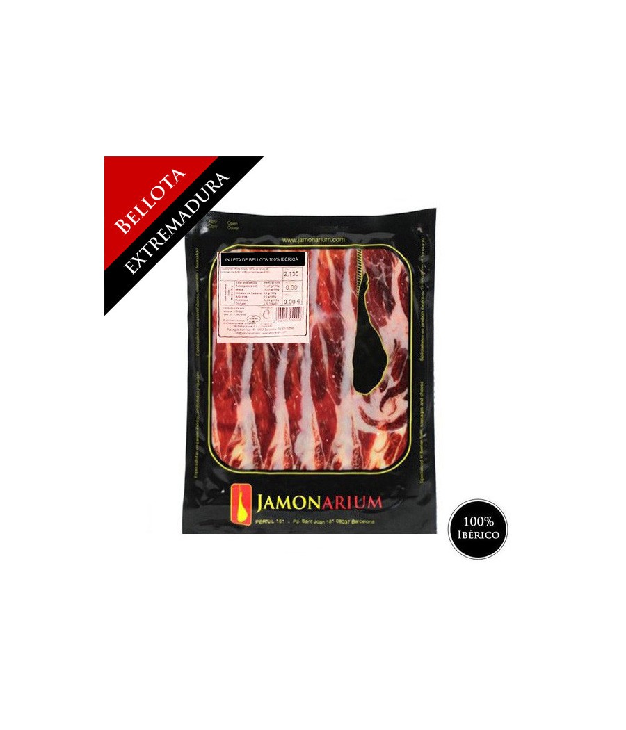 Bellota 100% pure Iberian Shoulder (Extremadura) - Pata Negra sliced 100g Bellota 100% pure Iberian Shoulder (Extremadura) - Pata Negra sliced 100g