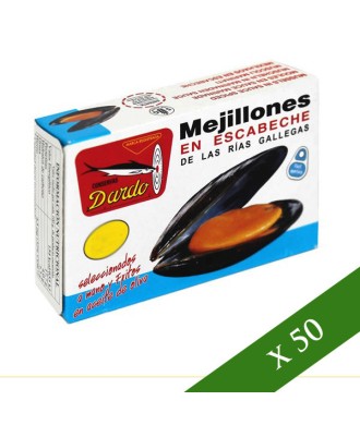 CAJA x50 - Mejillones en escabeche Dardo 12/16 (Rías Gallegas)