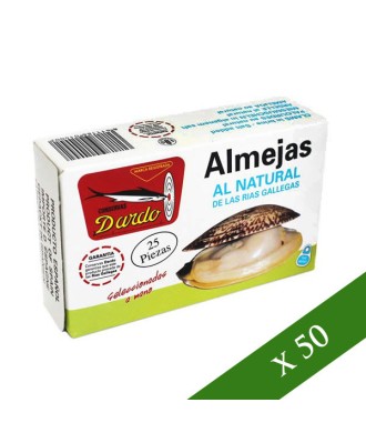 CAJA x50 - Almejas al natural 20-30 piezas Dardo (Rias Gallegas)