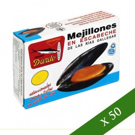 BOX x50 - Mussels in escabeche Dardo 8/12 (Galician Rias)