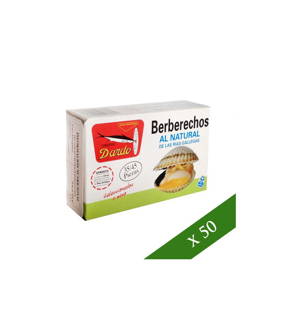 CAJA x50 - Berberechos al natural Dardo 35/45 piezas (Rias Gallegas)