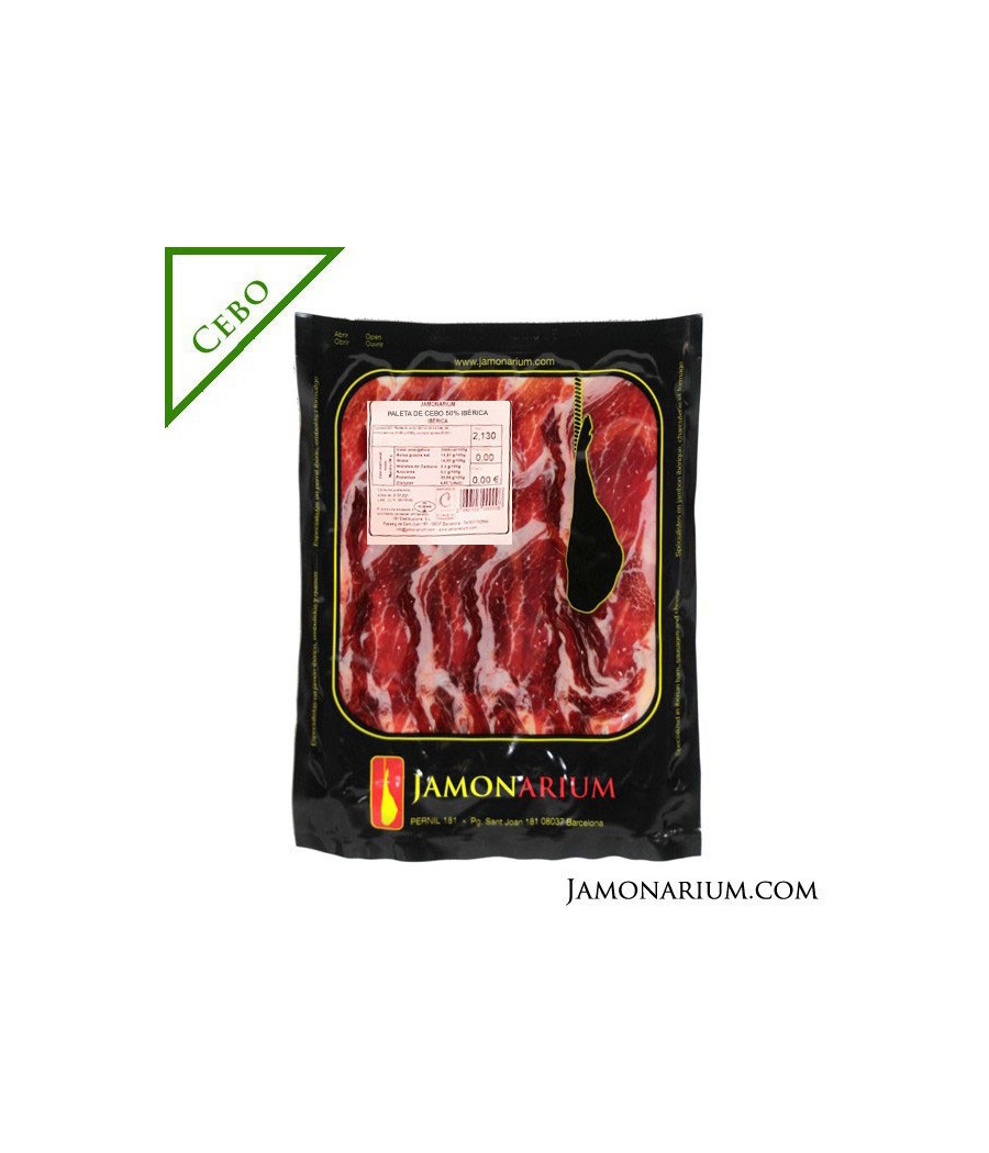 Paleta de Cebo Ibérica, 50% Raza Ibérica cortada 100g Paleta de Cebo Ibérica, 50% Raza Ibérica cortada 100g