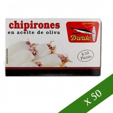 BOITE x50 - Petits calmars dans l'huile d'olive Dardo 8/10 unités