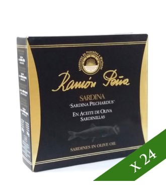 BOX x24 - Sardine all'Olio di Oliva Ramón Peña (30/35 unità) &quot;Etichetta Nera&quot;