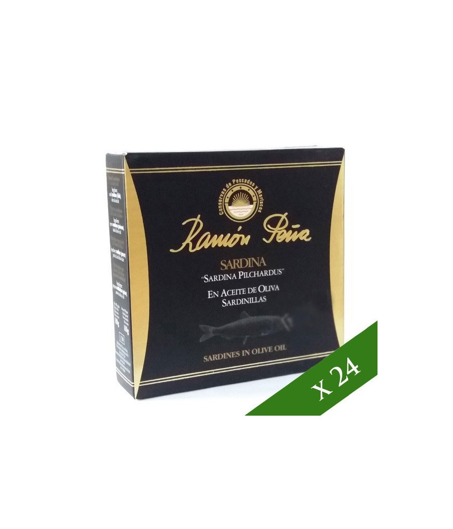 BOX x24 - Sardines in Olive Oil of Ramón Peña (30/35 units) Black Label