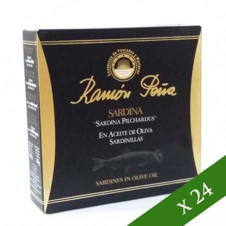 CAIXA x24 - Sardines petites en oli d'oliva Ramón Peña 30/35 unitats "Etiqueta Negra"