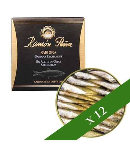 BOX x12 - Small sardines in olive oil Ramón Peña 25-30 units &quot;Black label&quot;