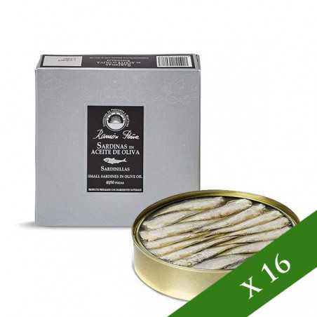 BOX x16 - Piccole sardine in olio di oliva Ramón Peña 40/50 Unità