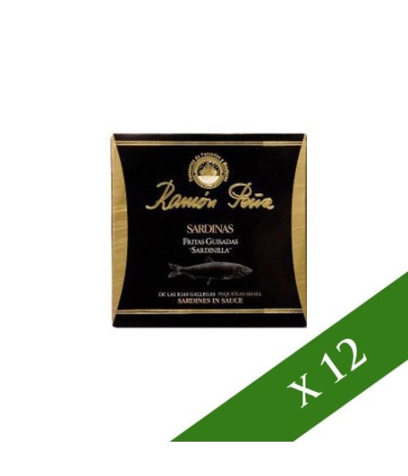 CAIXA x12 - Xouba de les Ries de Galícia, sardines fregides cuinades Ramón Peña &quot;Etiqueta Negra&quot;