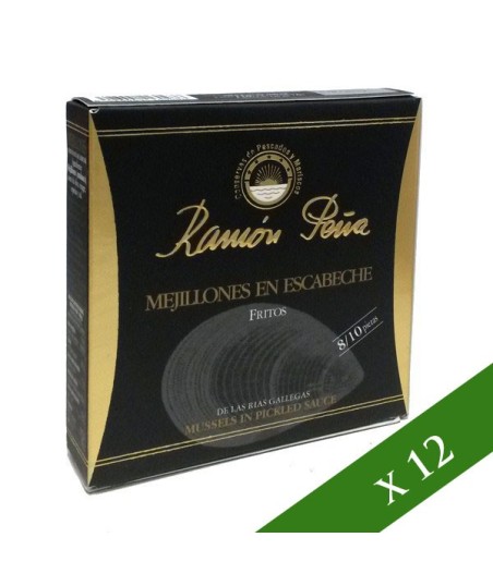 BOX x12 - Mussels fried in pickled sauce Ramón Peña (Rias gallegas) 6-8 Uds &quot;Black label&quot;