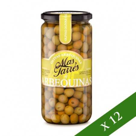 BOX x12 - Green olives Mas Tarrés, Arbequina variety (450gr)