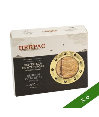 CAIXA x6 - Ventresca de Atun Rojo en aceite de oliva Herpac 245gr