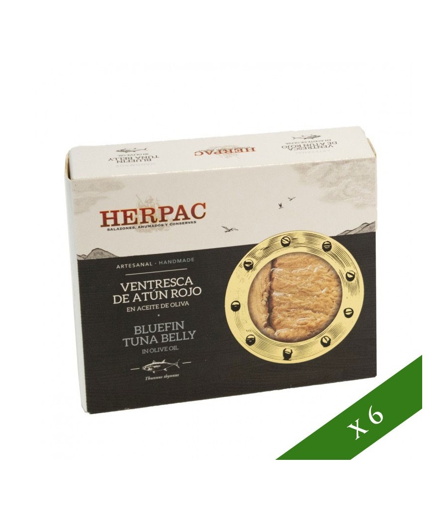 BOX x6 - Bluefin tuna "Ventresca" in olive oil Herpack 245gr.