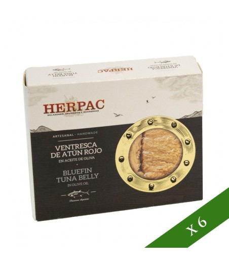 CAJA x6 - Ventresca de Atun Rojo en aceite de oliva Herpac 245gr