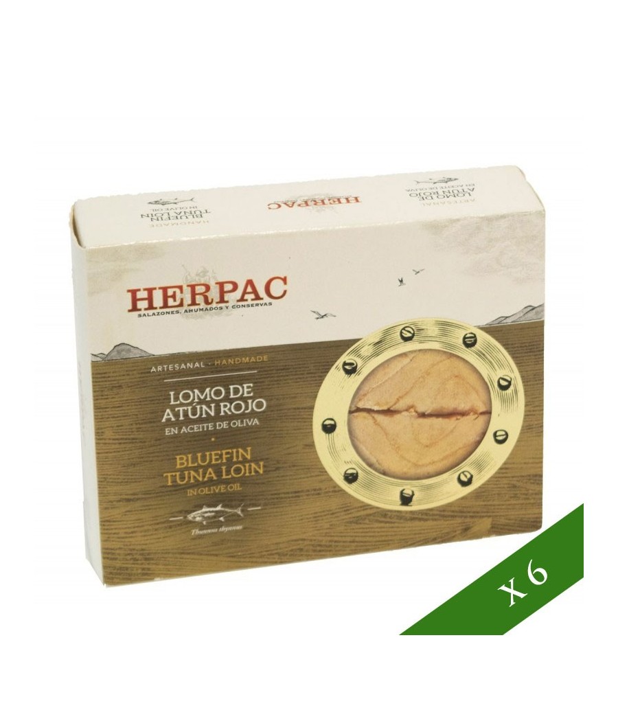 CAIXA x6 - Llom de tonyina vermella en oli d'oliva 245gr Herpac