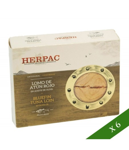 CAJA x6 - Lomo Atun Rojo en aceite de oliva Herpac 120gr
