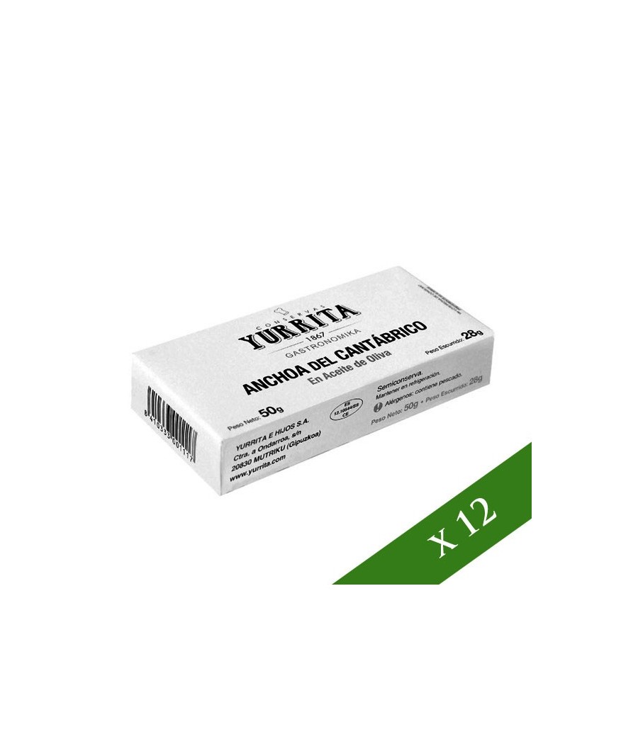 BOX x12 - Acciuga del Cantabrico in olio di oliva Yurrita 50g