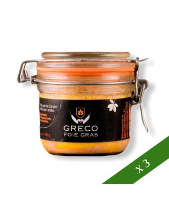 BOX x3 - Duck Foie Gras whole Greco (180g), IGP Landes
