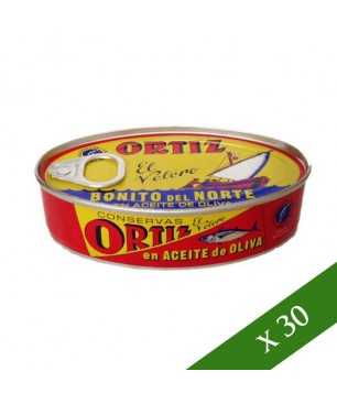 BOX x30 - Ortiz Thunfisch der Sorte Bonito del Norte (Weißer Thunfisch) in Olivenöl 112gr