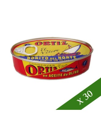 BOX x30 - Ortiz Thunfisch der Sorte Bonito del Norte (Weißer Thunfisch) in Olivenöl 112gr