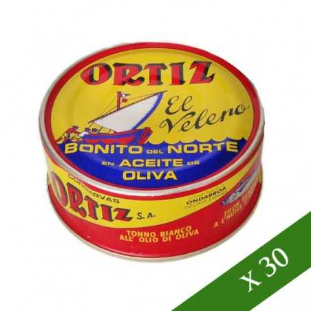 BOX x30 - Ortiz Thunfisch der Sorte Bonito del Norte (Weißer Thunfisch) in Olivenöl 250gr